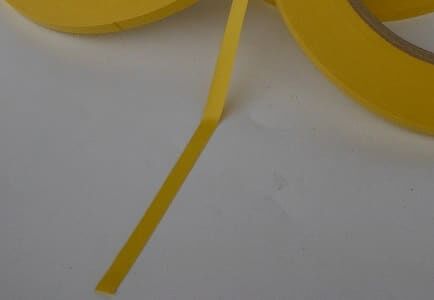 wąska na 5mm żółta taśma winylowa PVC tesa