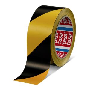Żółto czarna taśma do oznaczania krawędzi, model tesa 60760 o szerokości 50mm