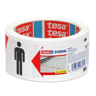 TAŚMA OSTRZEGAWCZA DYSTANSUJĄCA tesa® 58263 50mm x 50m BIAŁO-CZERWONA