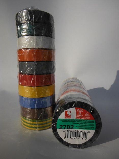 TAŚMA IZOLACYJNA SAMOGASNĄCA SCAPA 2702  15mmx10m MIX KOLORÓW / ZESTAW