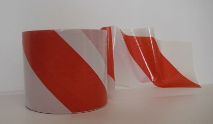 TAŚMA OSTRZEGAWCZA ODGRADZAJĄCA BIAŁO-CZERWONA 80mmX100m