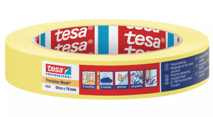 TAŚMA MASKUJĄCA DO ODCINANIA KOLORÓW tesa® 4334  PRECISION MASK 19mmX50m