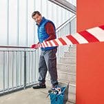 Taśma ostrzegawcza bhp bez kleju tesa® 58137 80mmX100m biało-czerwona obustronny nadruk