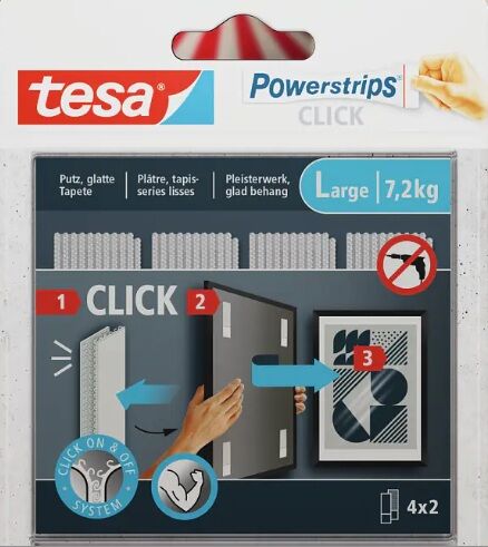 tesa® Powerstrips Rzepy samoprzylepne CLICK rozmiar L