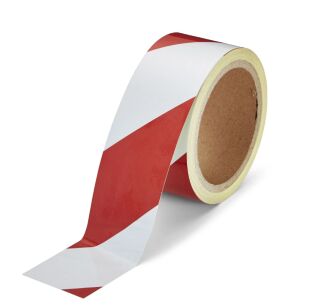 TAŚMA ODBLASKOWA OSTRZEGAWCZA GŁADKA 50mmX1mb BIAŁO-CZERWONA