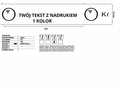 TAŚMA OPAKOWANIOWA Z NADRUKIEM 1 KOLOR 48mm X 60m KAUCZUK SZTUCZNY