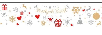 TAŚMA PAKOWA Z NADRUKIEM ŚWIĄTECZNYM 48mm X 45m  kauczuk naturalny