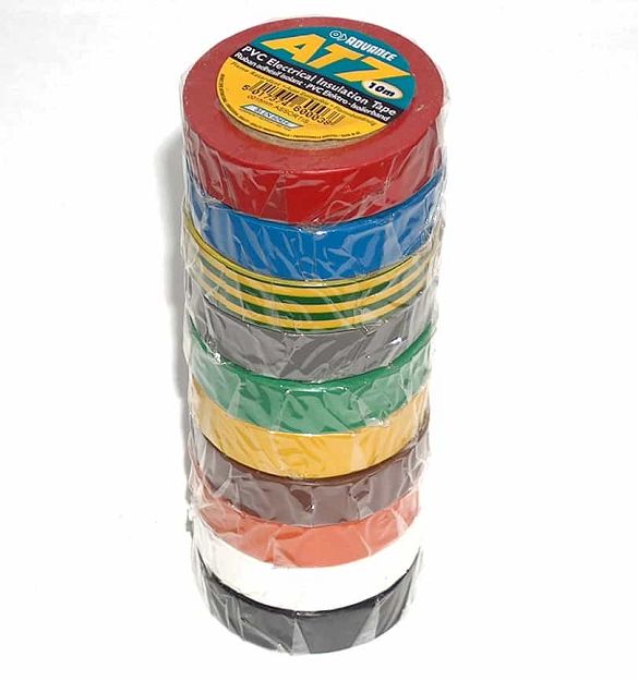 AT-7 TAŚMA ELEKTROIZOLACYJNA ZESTAW 10 KOLORÓW 15mmx10m 8 kV / 1 warstwę