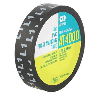 AT4000 TAŚMA ELEKTROIZOLACYJNA PVC DO OZNACZANIA FAZ L1 15mmx10m