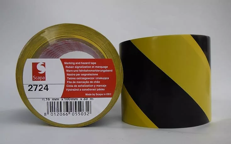 TAŚMA OSTRZEGAWCZA SCAPA 2724 100mmx33m ŻÓŁTO-CZARNA