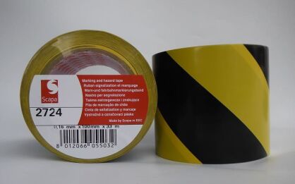 TAŚMA OSTRZEGAWCZA SCAPA 2724 100mmx33m ŻÓŁTO-CZARNA