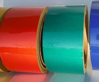 TAŚMA ODBLASKOWA GŁADKA 50mmX1mb CZERWONA