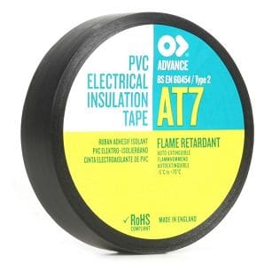 AT-7 TAŚMA ELEKTROIZOLACYJNA SAMOGASNĄCA CZARNA 19mm x 20m 8 kV / 1 warstwę